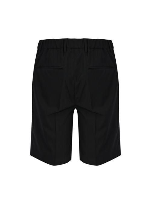 Bermuda con pinces in misto viscosa Nero DANIELE ALESSANDRINI | DUSL0003 PL01019000